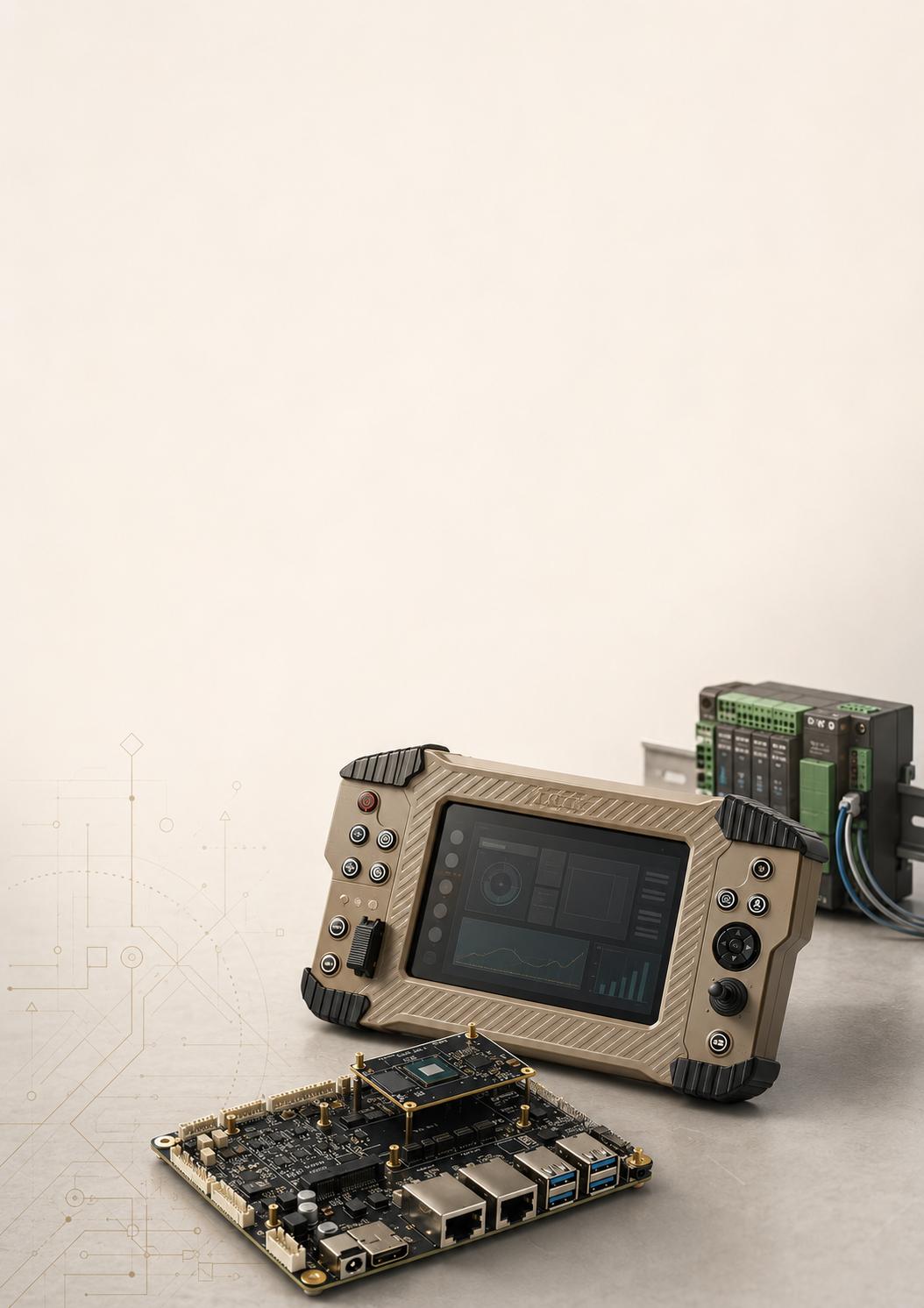 Rugged sunlight-readable display and control unit